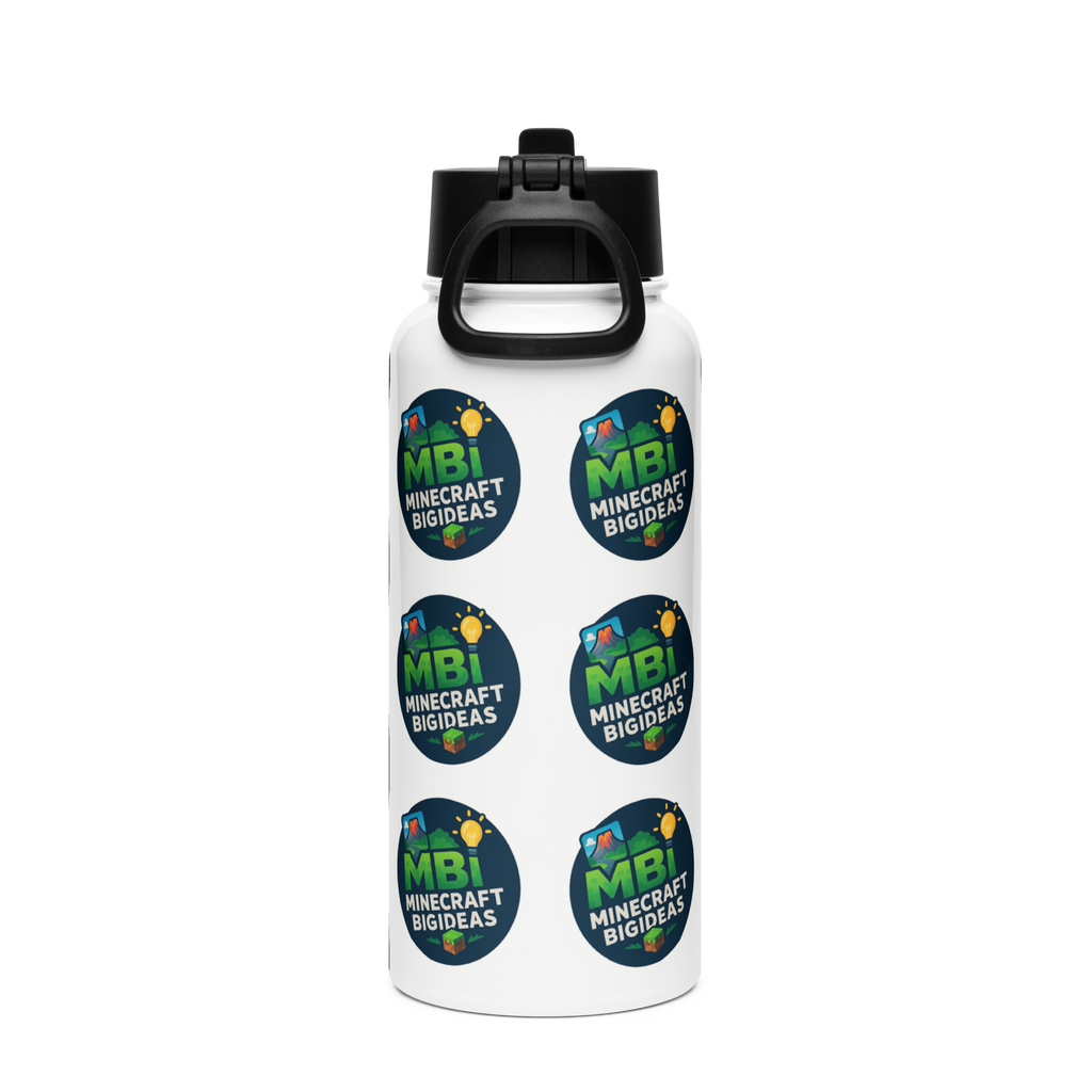 Stainless steel water bottle with a straw lid