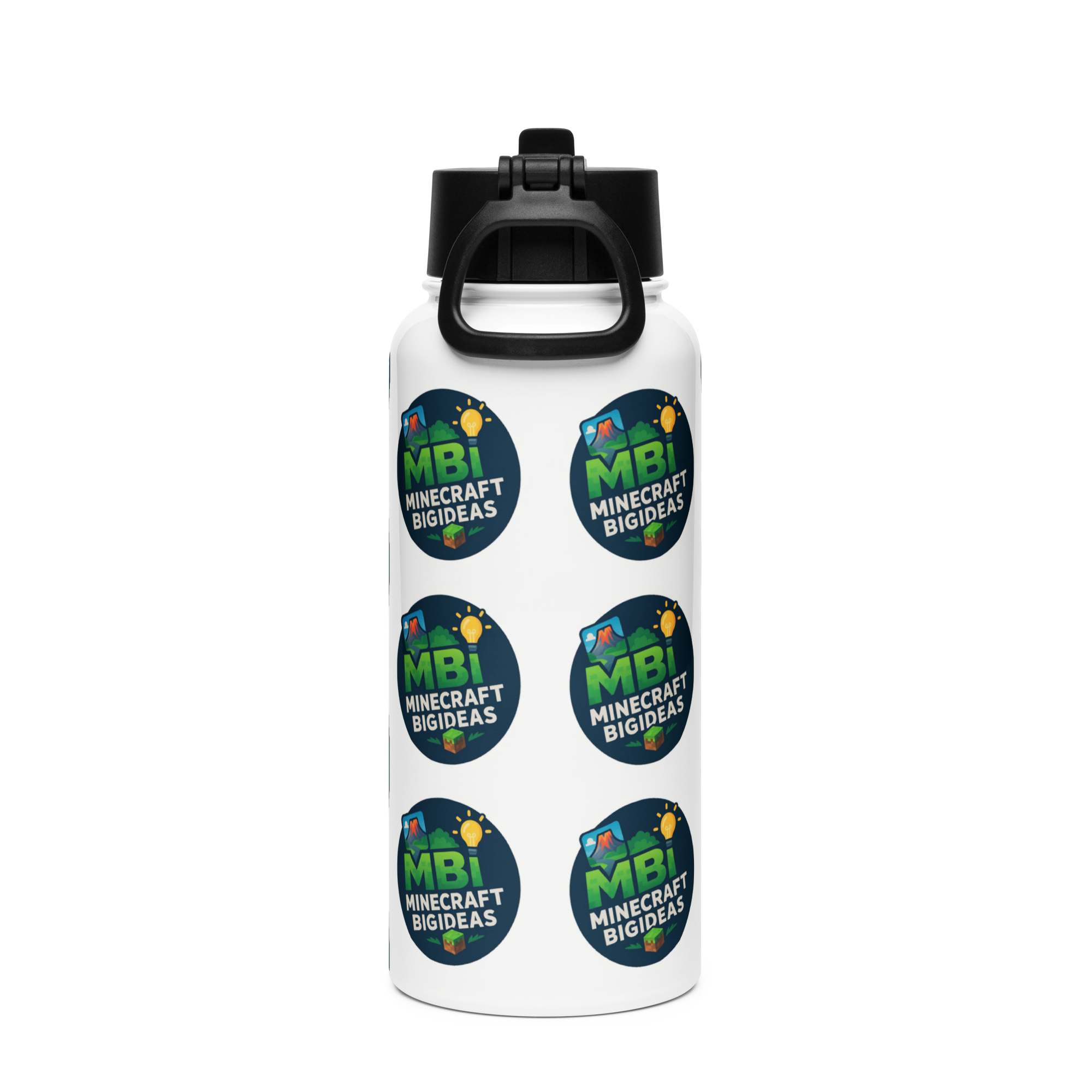 Stainless steel water bottle with a straw lid