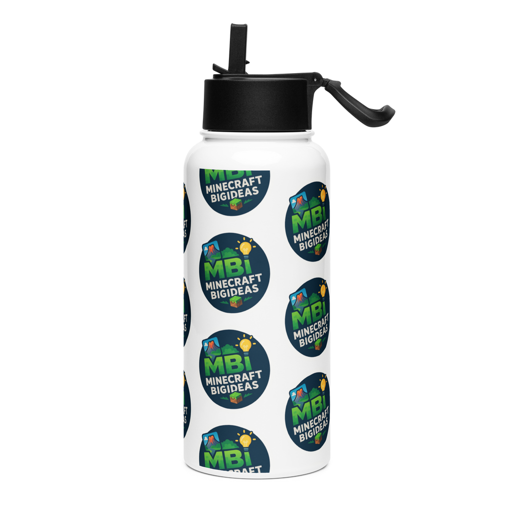 Stainless steel water bottle with a straw lid