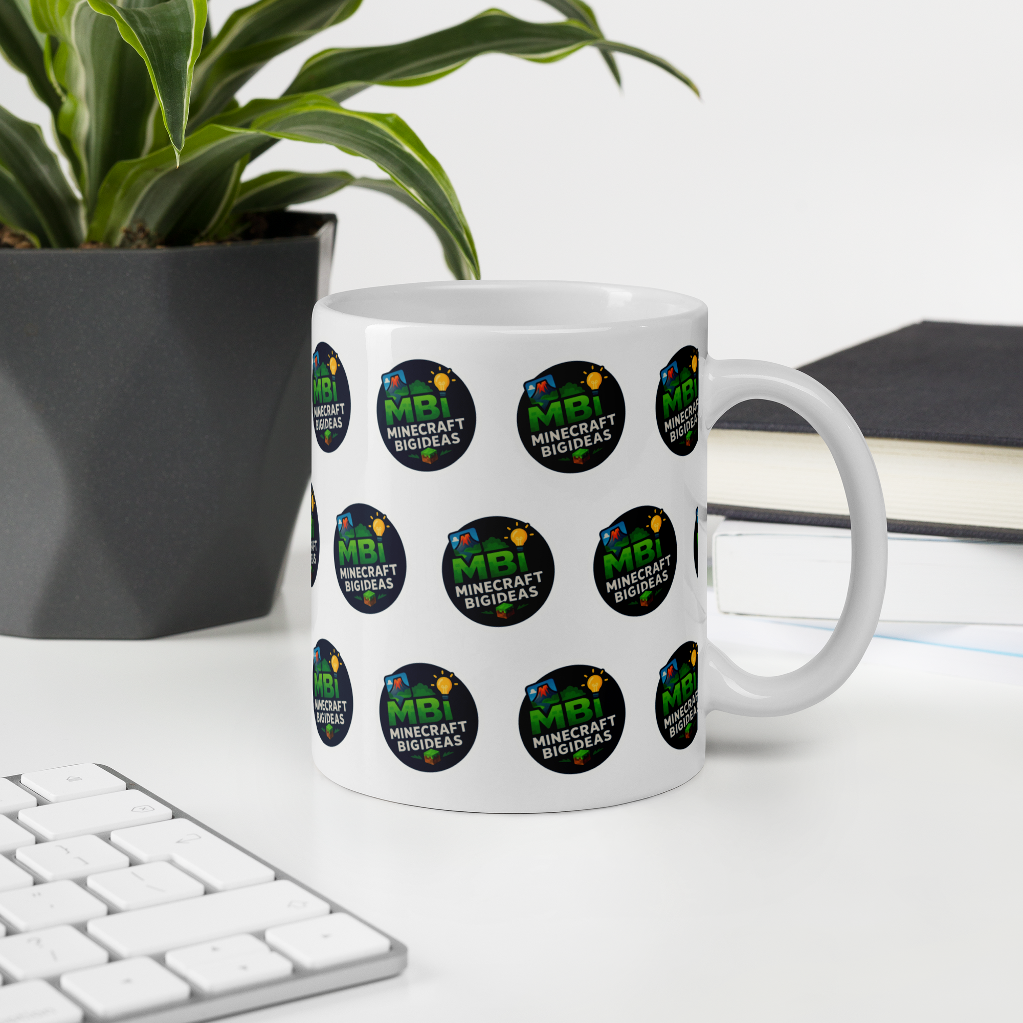 White glossy mug