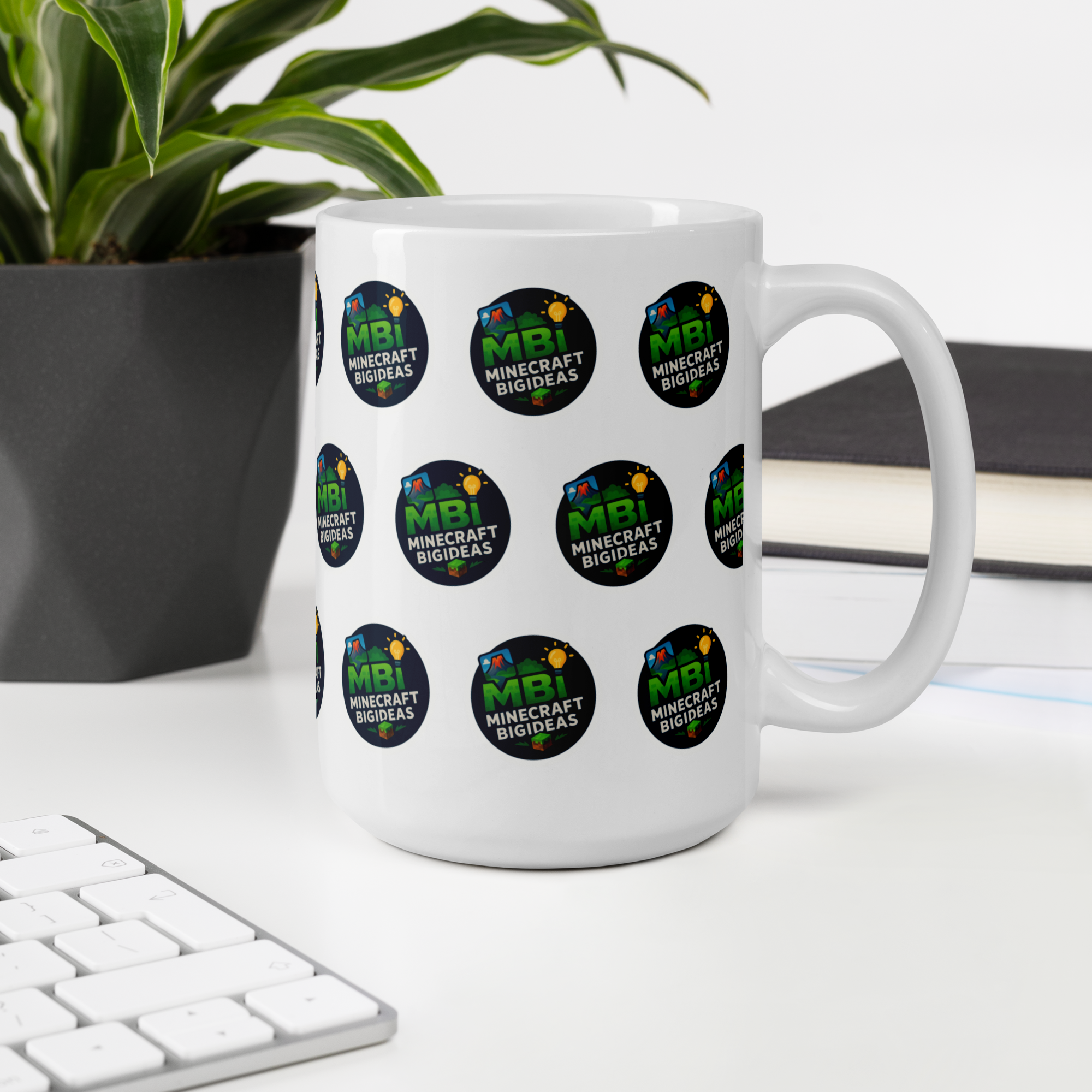 White glossy mug